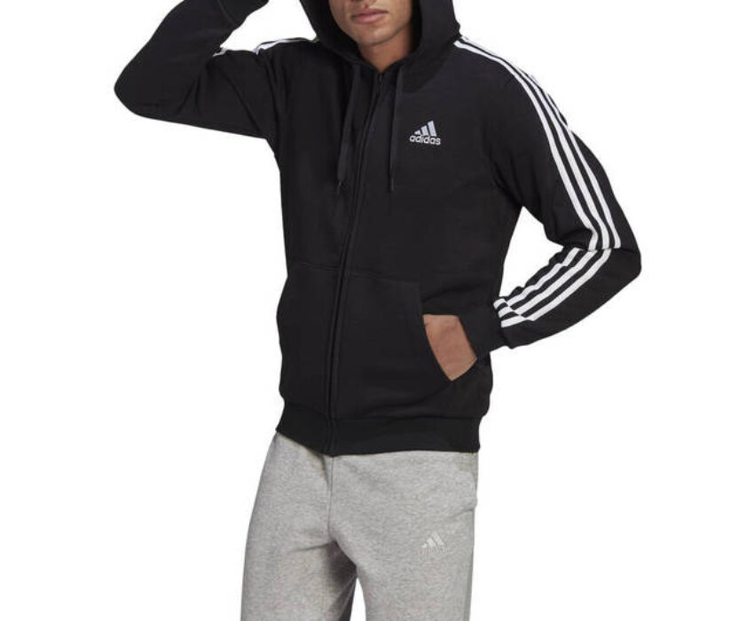 Adidas Essentials 3-Stripes FL Ανδρική Ζακέτα GK9051 Μαύρη