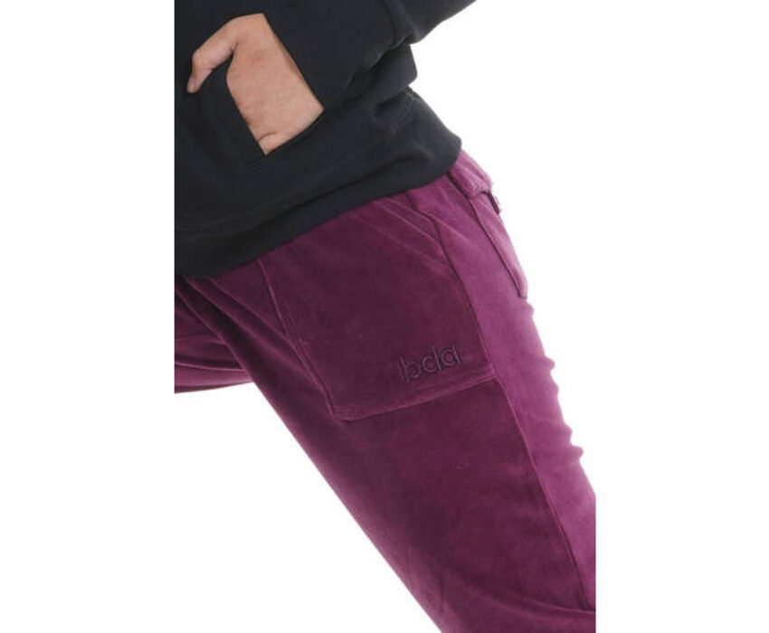 Body Action Women Velvet Pants 021140-08D Dark Purple
