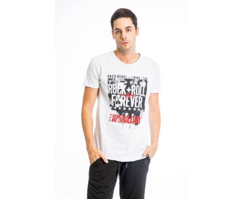 Paco & Co Men's T-shirt Forever 13569 White