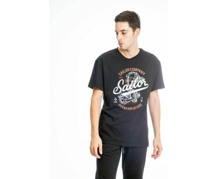 Paco & Co Sailor Ανδρικό T-shirt 13553/Blk Μαύρο
