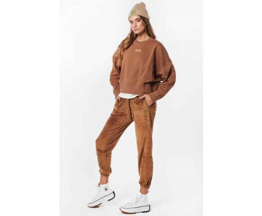Body Action Wn Relaxed Fit Velour Pant 021239-06