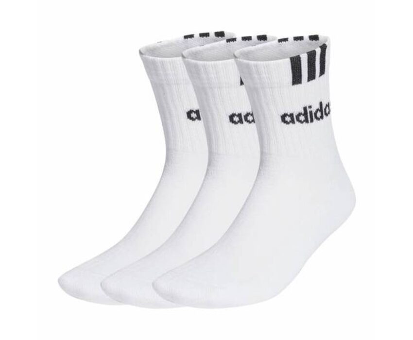 Adidas 3-Stripes Κάλτσες Half-Crew Cushioned HT3437 Λευκές