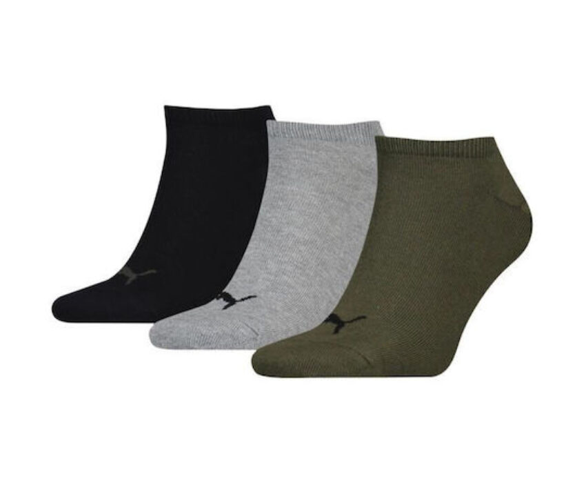 Puma Κάλτσες Sneaker 3p no-show 261080001-085 Μαύρο/Γκρι/Χακί