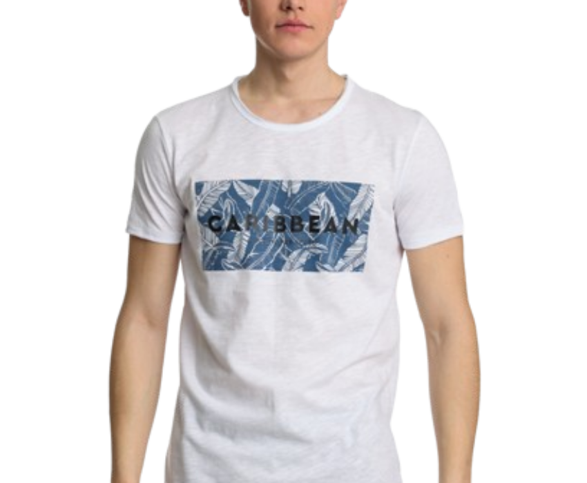 Paco & Co Ανδρικό T-shirt Carribean 2431023-02 Λευκό