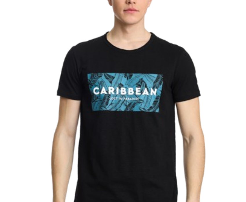 Paco & Co Ανδρικό T-shirt  Carribean 2431023-06 Μαύρο
