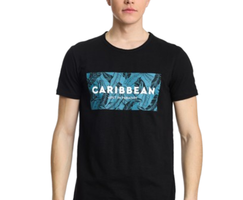 Paco & Co Ανδρικό T-shirt Carribean 2431023-06 Μαύρο