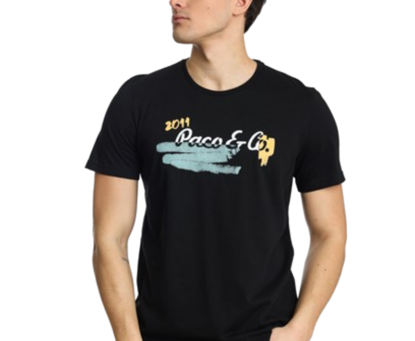 Paco & Co Ανδρικό T-shirt  Stroked 2431038-05 Μαύρο