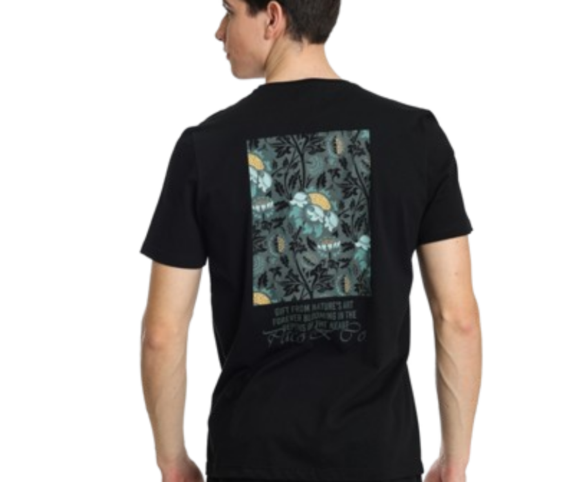 Paco & Co Ανδρικό T-shirt Carnations 2431061-06 Μαύρο