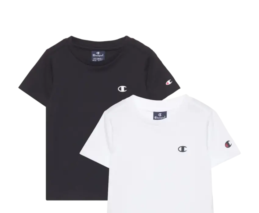 Champion Παιδικά T-shirt 2τεμ. 306581-WW001 Λευκό/Μαύρο