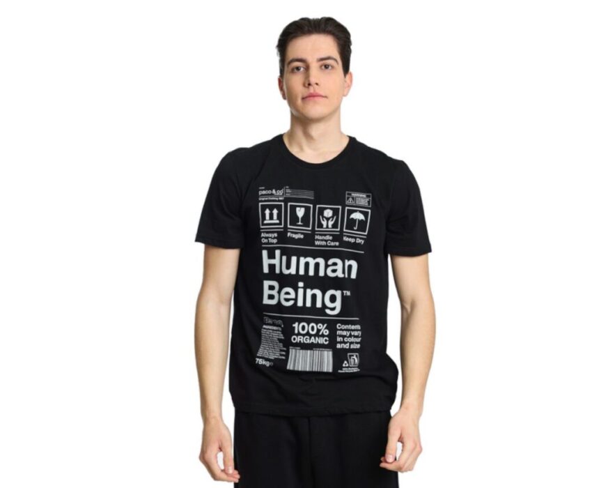 Paco & Co Ανδρικό T-shirt  Human Being 2431043-03 Μαύρο