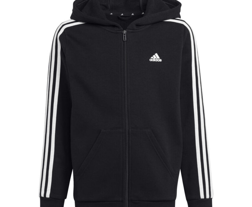 Adidas Παιδική Ζακέτα FL Ess 3-Stripe HR6331 Μαύρη