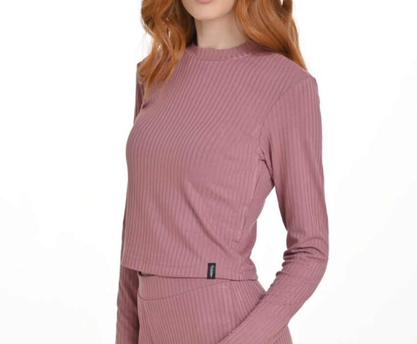 Target Γυναικεία Μπλούζα Cropped Rib Viscose W24/65102-55 Ροζ