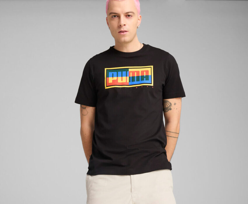 Puma Ανδρικό Graphics Box T-shirt 684827-04 Γκρι