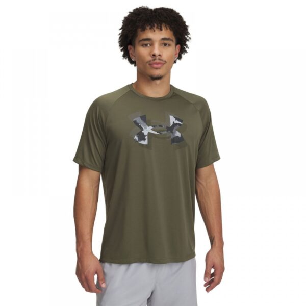 Under Armour Ανδρικό Tech Τεχνικό T-Shirt με Τύπωμα 1390208-390 Χακί - Image 3
