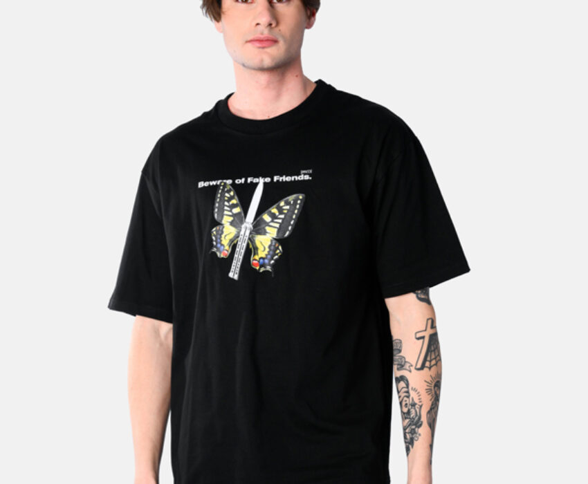 Paco & Co Ανδρικό Oversized T-shirt Fake Friends 2531076-02 Μαύρο