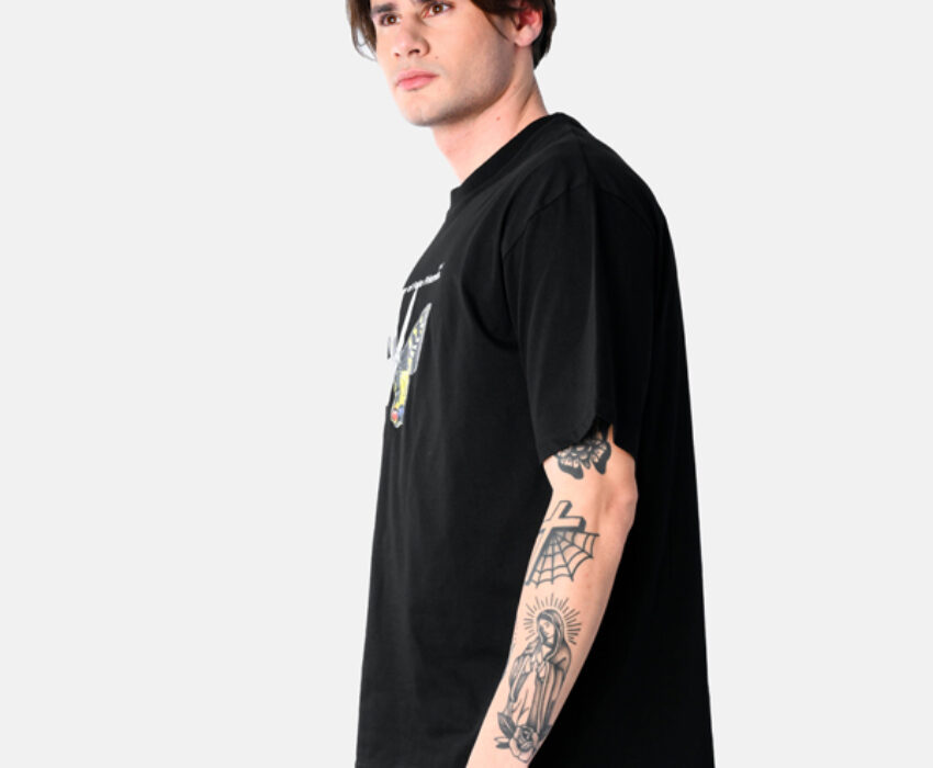 Paco & Co Ανδρικό Oversized T-shirt Fake Friends 2531076-02 Μαύρο