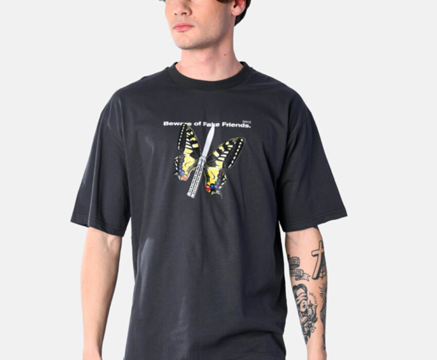 Paco & Co Ανδρικό Oversized T-shirt Fake Friends 2531076-03 Ανθρακί