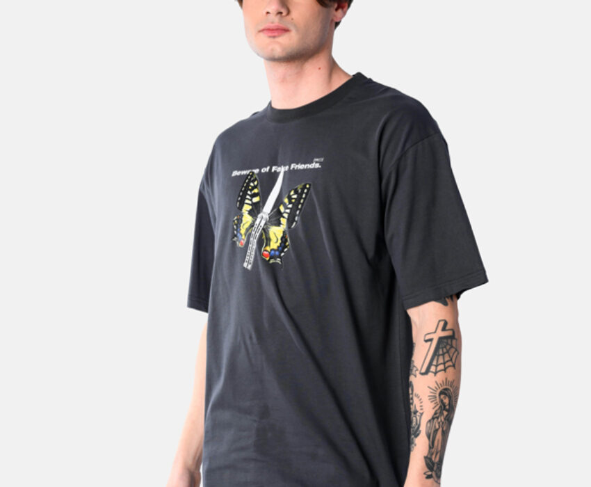 Paco & Co Ανδρικό Oversized T-shirt Fake Friends 2531076-03 Ανθρακί