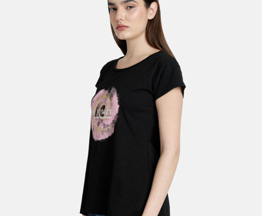 Paco & Co Γυναικείο T-shirt Infinite 2532038-05 Μαύρο