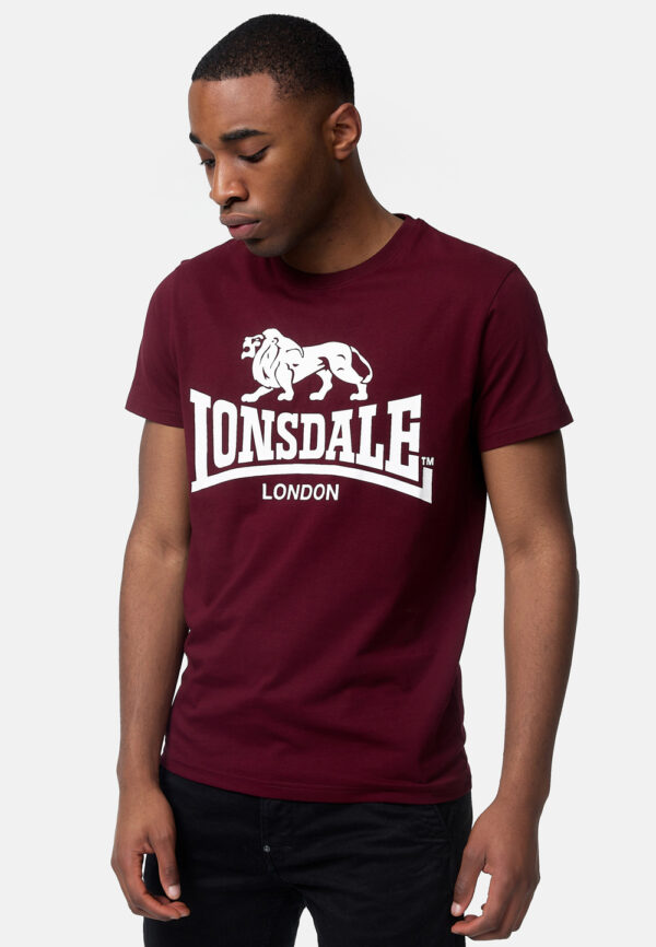 Lonsdale Logo Ανδρικό T-shirt 114099 Μπορντό - Image 3