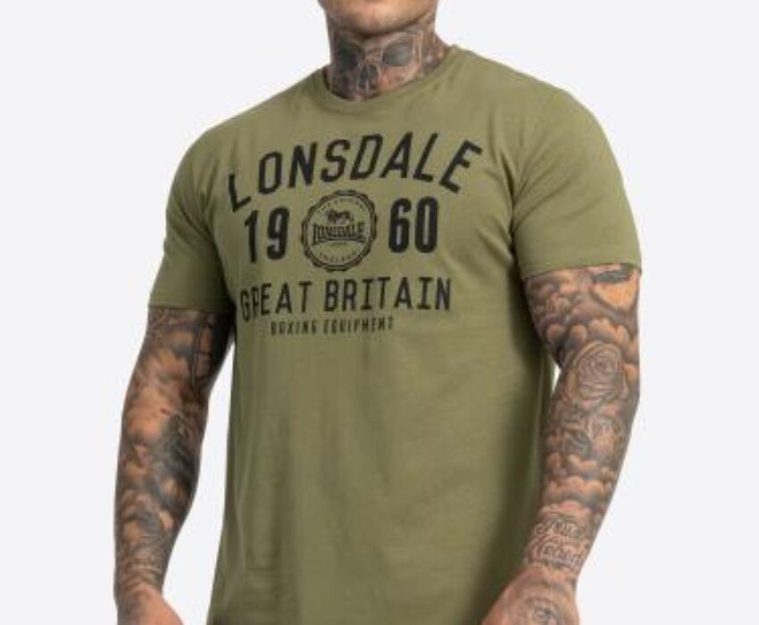 Lonsdale Logo Ανδρικό T-shirt 114064 Χακί