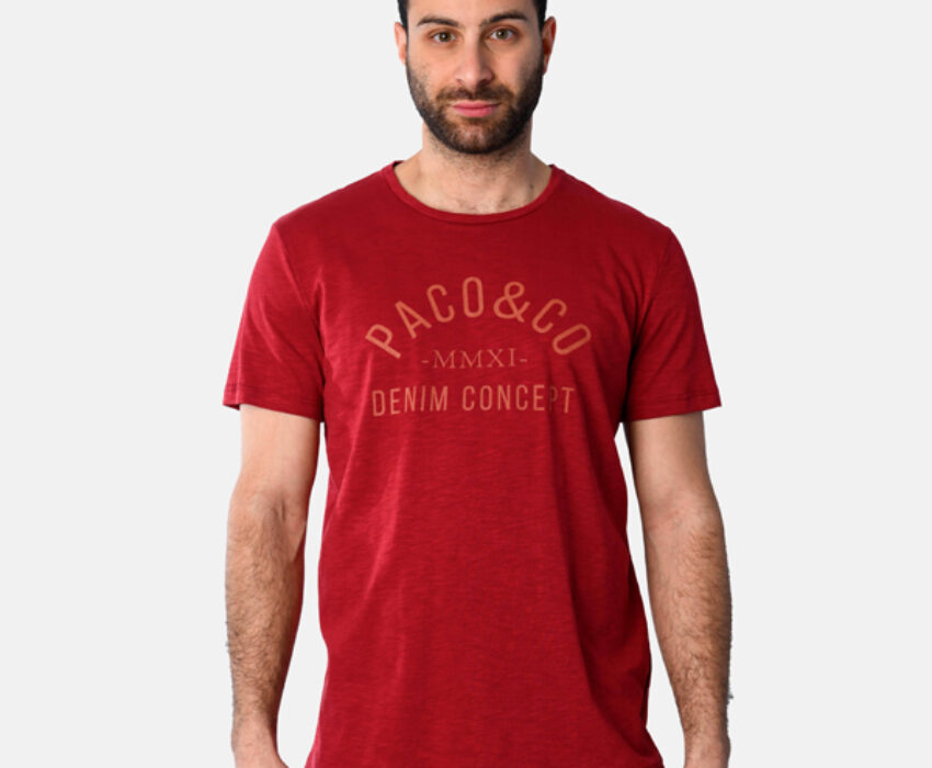 Paco & Co Ανδρικό T-shirt Concept 2531017-02 Κόκκινο