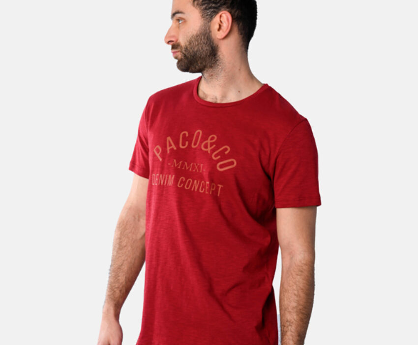 Paco & Co Ανδρικό T-shirt Concept 2531017-02 Κόκκινο