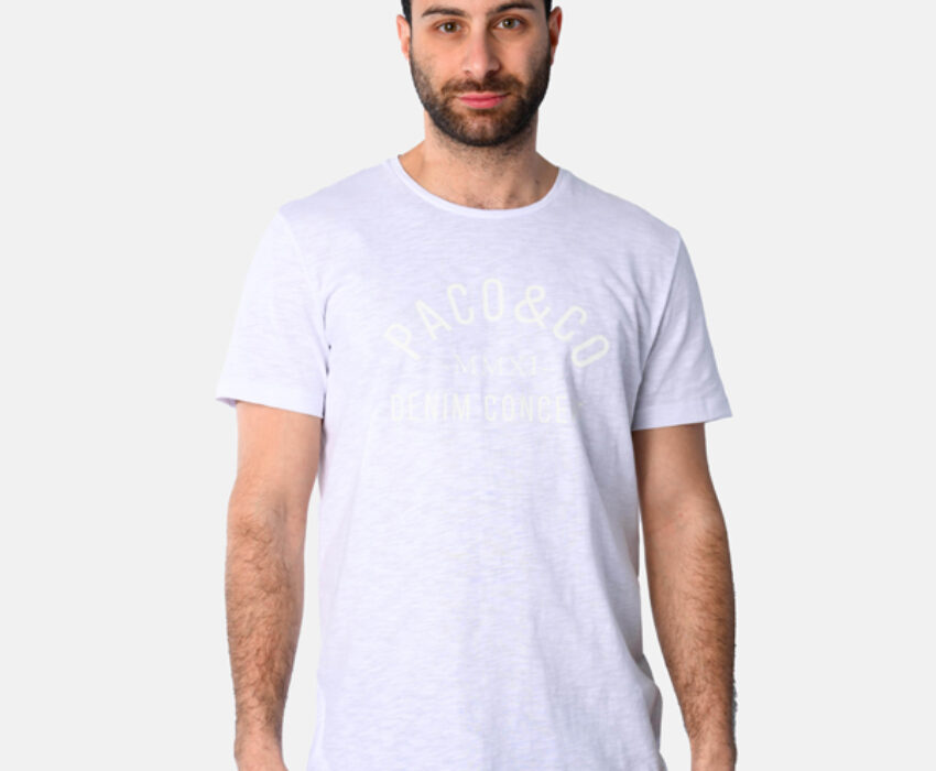 Paco & Co Ανδρικό T-shirt Concept 2531017-05 Λευκό