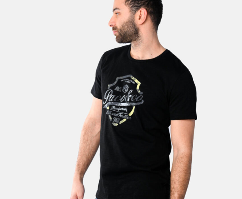 Paco & Co Ανδρικό T-shirt Shield 2531019-04 Μαύρο