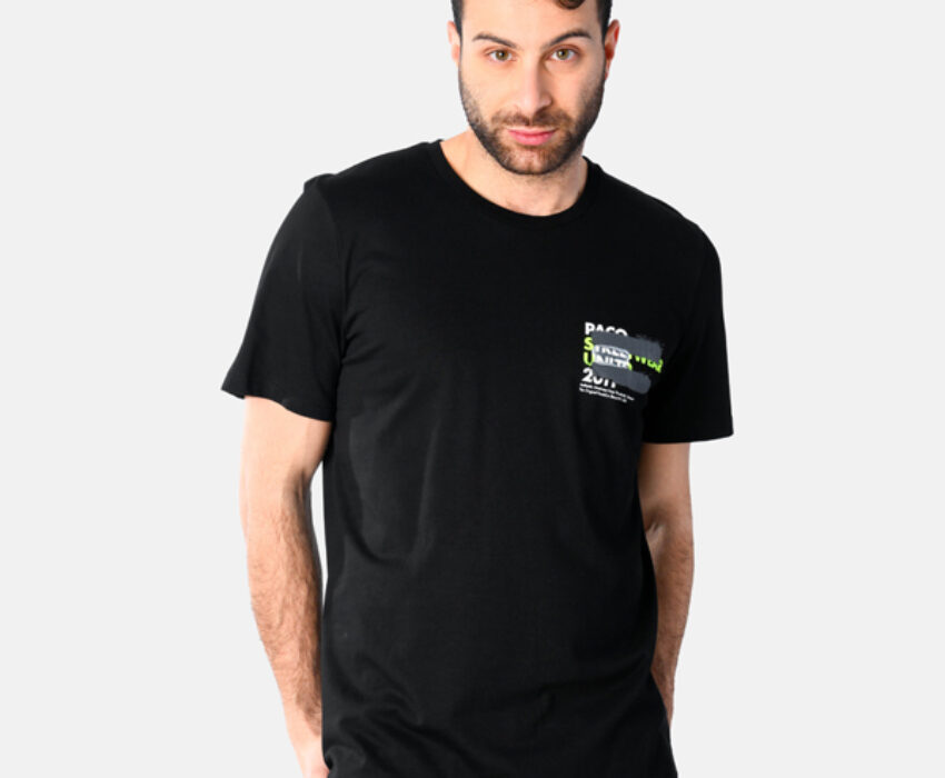 Paco & Co Ανδρικό T-shirt Stamped 2531046-04 Μαύρο