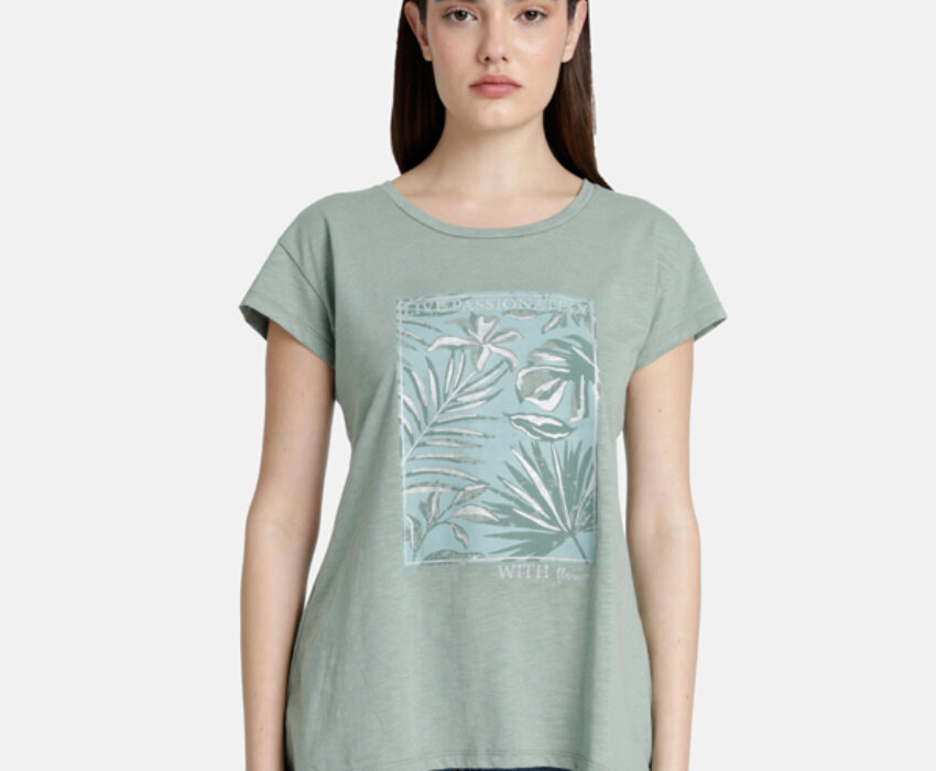 Paco & Co Γυναικείο T-shirt Exotic 2532039-01 Πράσινο