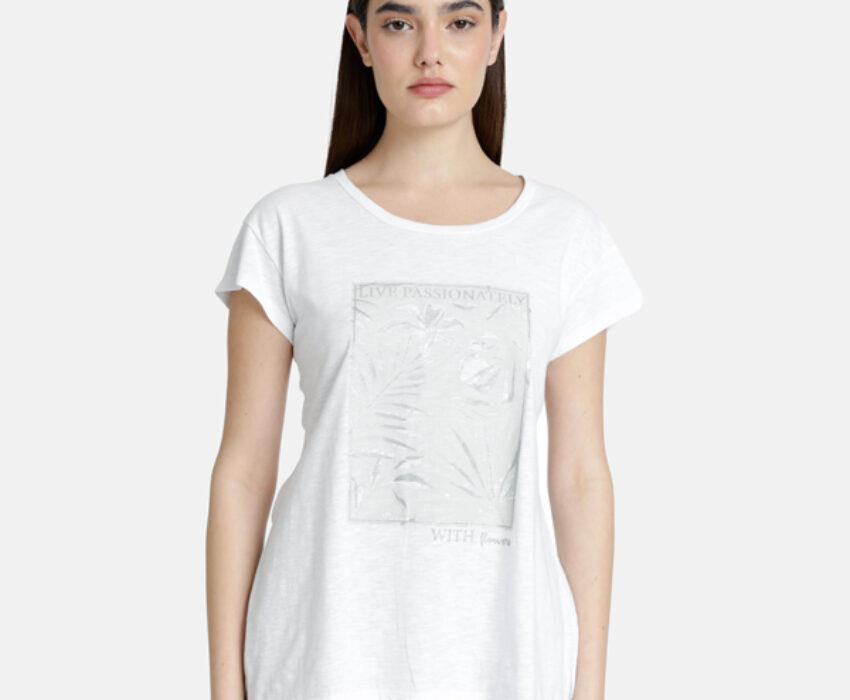 Paco & Co Γυναικείο T-shirt Exotic 2532039-02 Λευκό
