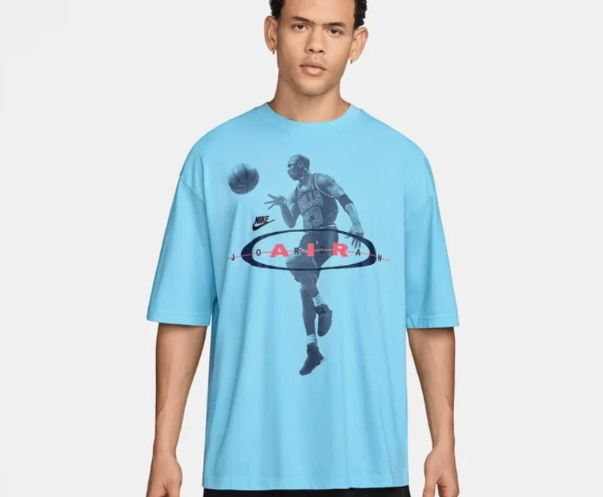 Nike Ανδρικό T-shirt Jordan Brooklyn Oversized IF1804-497 Γαλάζιο