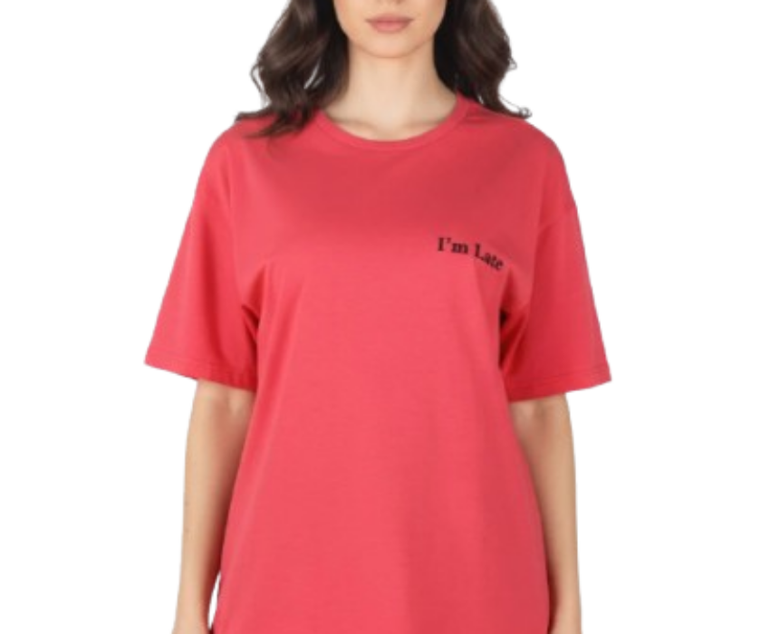 Paco & Co Γυναικείο Oversized T-shirt 2632012-05 Κοραλλί