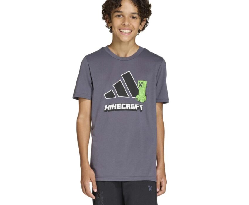 Adidas Παιδικό T-shirt Minecraft KD6874 Γκρι