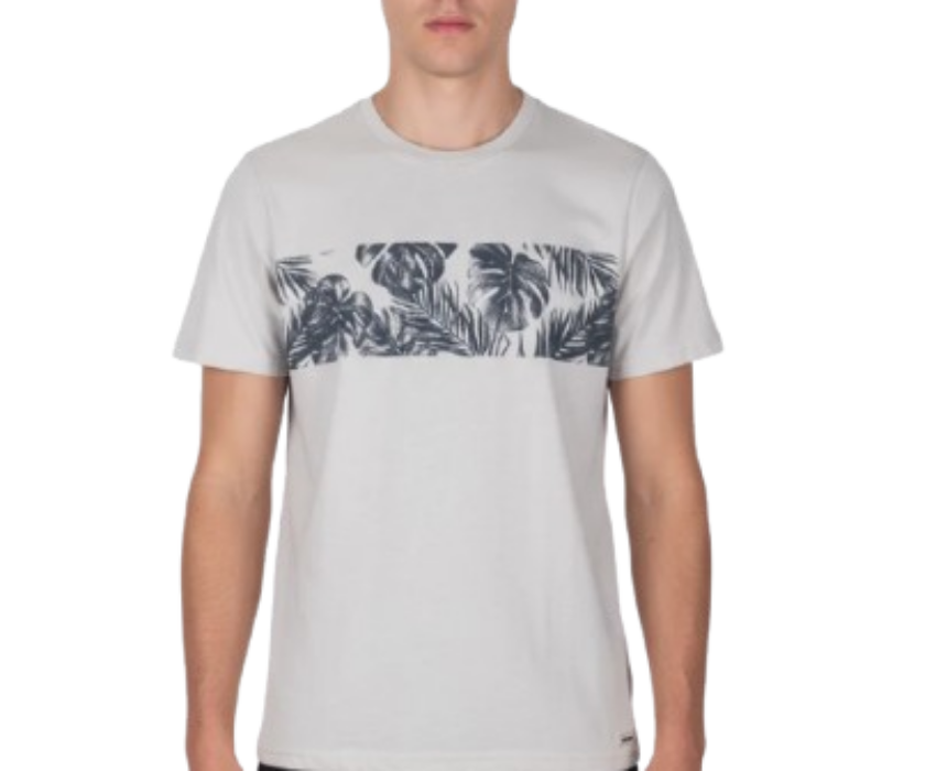 Paco & Co Ανδρικό T-Shirt Jungle Leafs 2631042-02 Γκρι