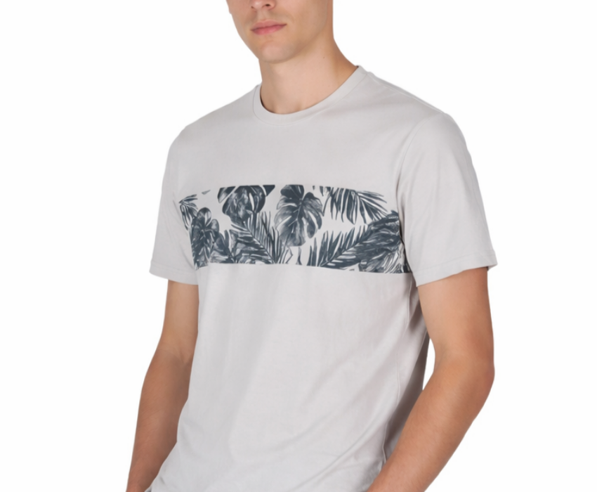 Paco & Co Ανδρικό T-Shirt Jungle Leafs 2631042-02 Γκρι