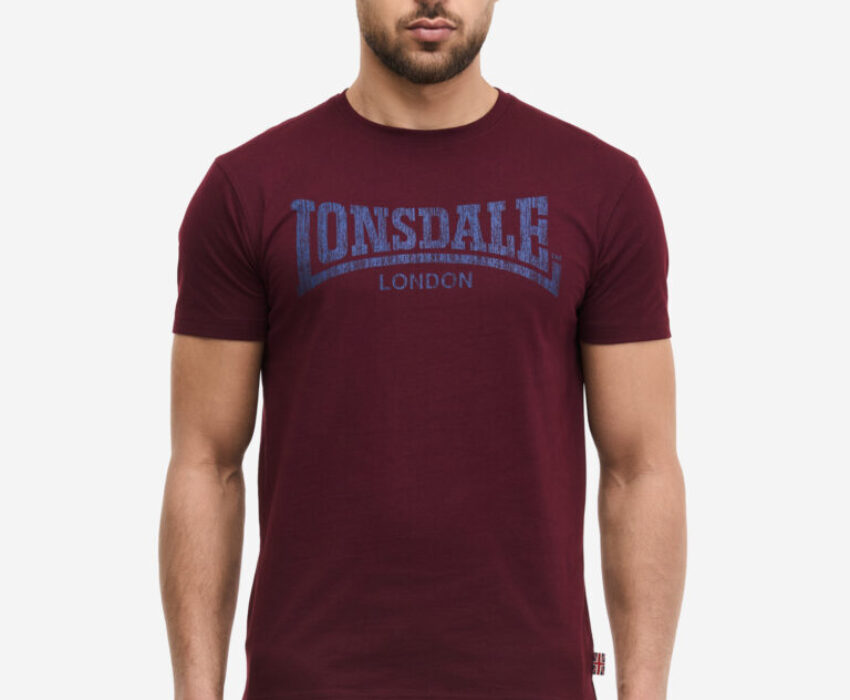 Lonsdale Logo Kai Ανδρικό T-shirt 111132-2015 Μπορντό