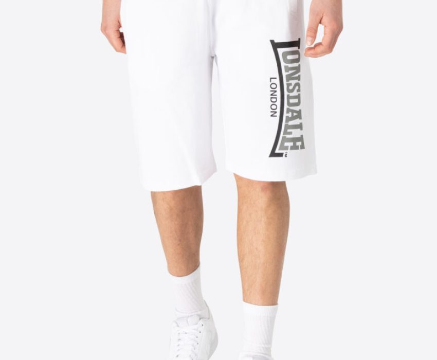 Lonsdale Logo Jam Men's shorts slim fit 112062-7001 Λευκή