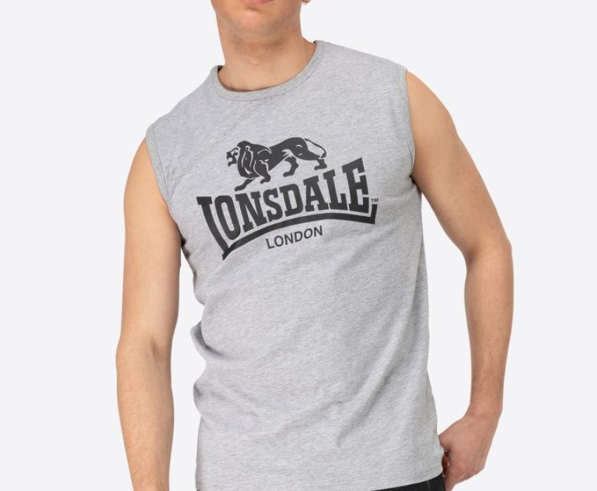 Lonsdale Clopton Ανδρικό Αμάνικο T-shirt 117332-1527 Γκρι